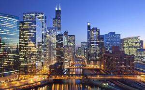 Skyline de Chicago de noche