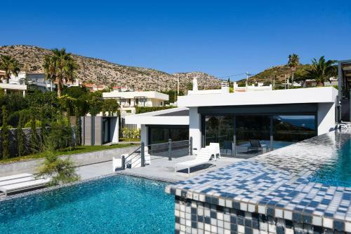 Luxury Beach Front Villa Selenia Gold In Sounio, Athens