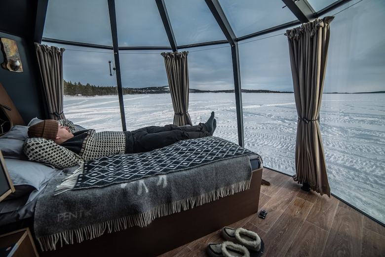 Snowlounge Aurorahut Glasigloos Icehotel