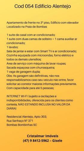 Apartamento Cod 054 Edif�cio Alentejo Bombas