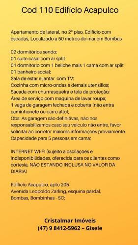 Apartamento Cod 110 Edif�cio Acapulco Bombas
