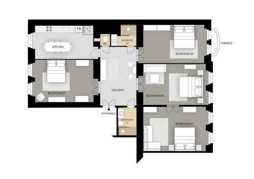 Kafka Apartment 4br+2bath Old Town