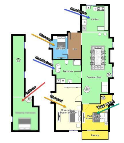 Bed & Breakfast Adnana - Modern Living - Balcony Room