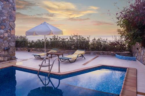 Meliti Sunset View & Private Pool Villa With Jacuzzi 4 Couples