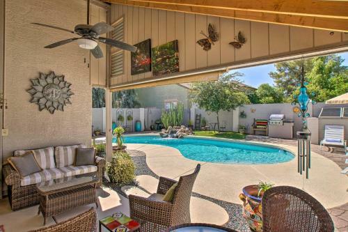 Modern Phoenix Oasis With Heated Pool, Patio And Grill