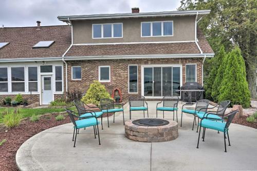 Modern Waterfront Home With Patio, Fire Pit And Dock