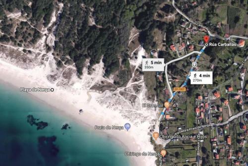 Apartamento Casa de Rilo ,para 6/8 En La Playa de Nerga