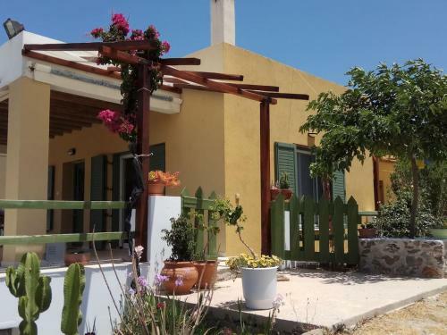 House With Panoramic View Magical Sunset In Syros