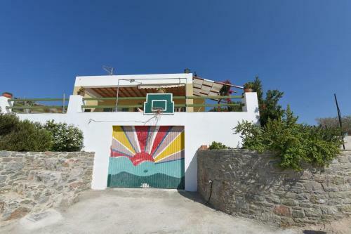 House With Panoramic View Magical Sunset In Syros