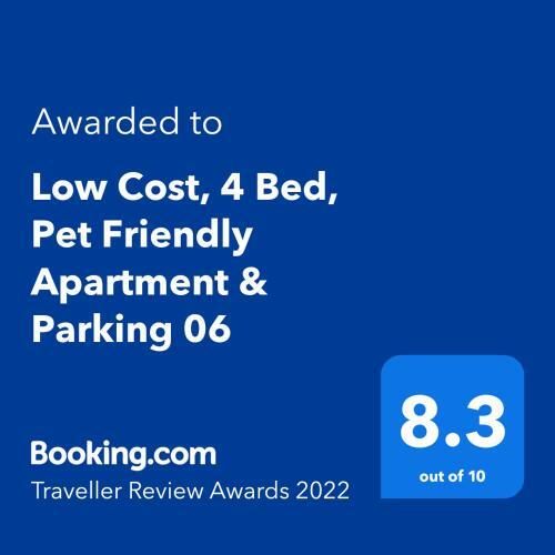 Low Cost, 4 Bed, Pet Friendly Apartment & Parking 06