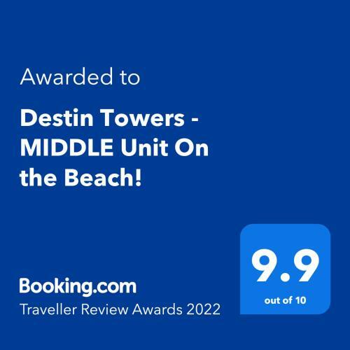Apartamento Destin Towers - Middle Unit On The Beach!