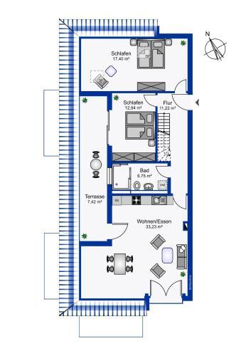 Apartamento Wohnen Am S�dstrand - Ferienwohnung 2 3