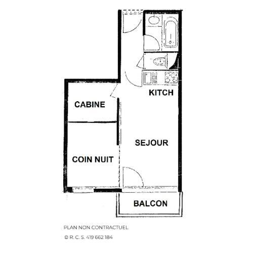 Apartamento R�sidence Villaret - Studio Pour 4 Personnes 264