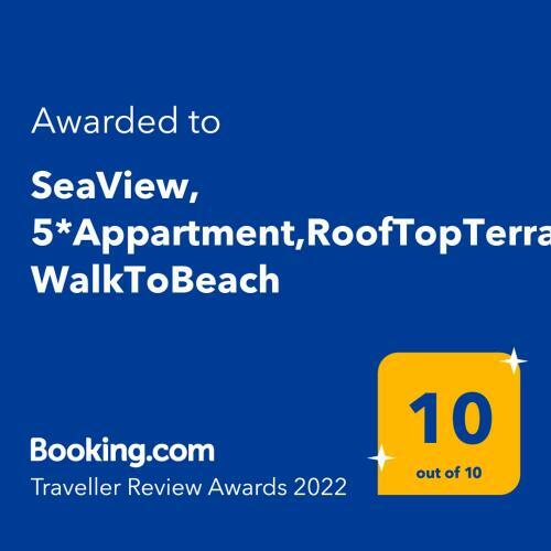 Apartamento Seaview, 5*appartment,rooftopterrace, Walktobeach