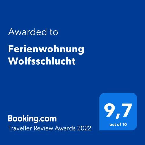 Apartamento Ferienwohnung Wolfsschlucht