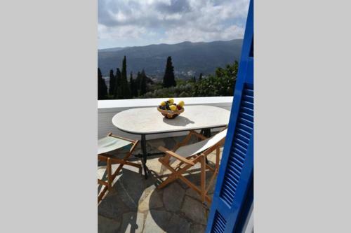 Traditional Cycladic House With View In Andros