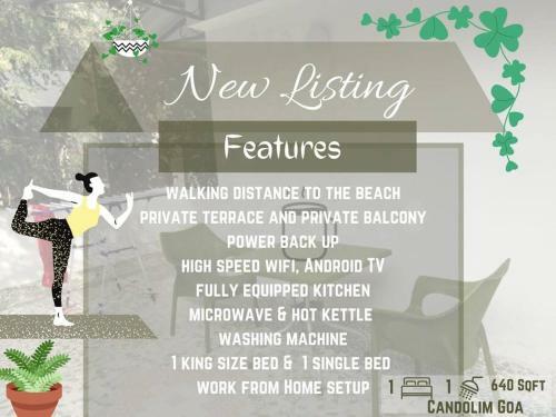 Apartamento Bright Terrace Flat Workcation - Candolim Beach Rd