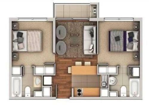 Apartamento Lindo Y Acogedor Depto. De 2dormitorios+2ba�os
