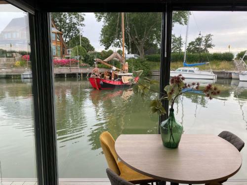 Modern House Boat In Monnickendam With Jetty