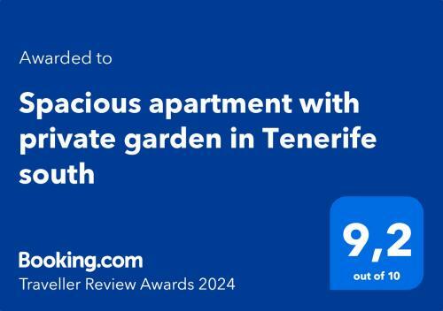 Spacious Apartment With Private Garden In Tenerife South