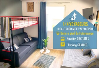 Apartamentos Studio2-h�tel Futuroscope / 8min � Pieds/ 1-4 Personnes