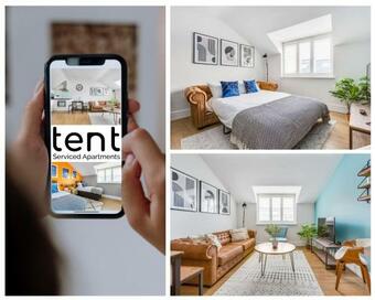 Chic & Central 1 Bedroom Apt With Comfy King Bed & Parking By Tent Serviced Apartments Egham