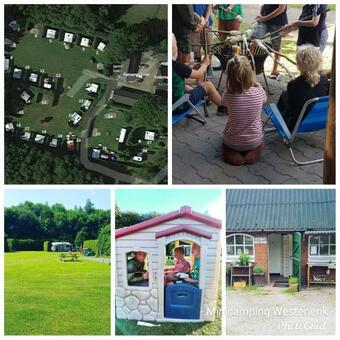 Ingerichte Caravan Met Voortent Op Camping Westenenk