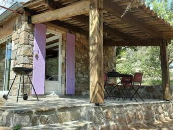 Charming Stone Tiny House With Communal Pool, Chambonas